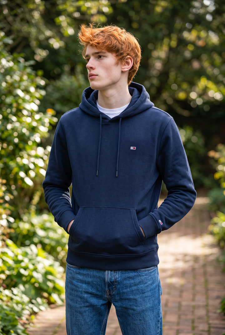 TOMMY JEANS DARK BLUE REG S FLAG HOODIE