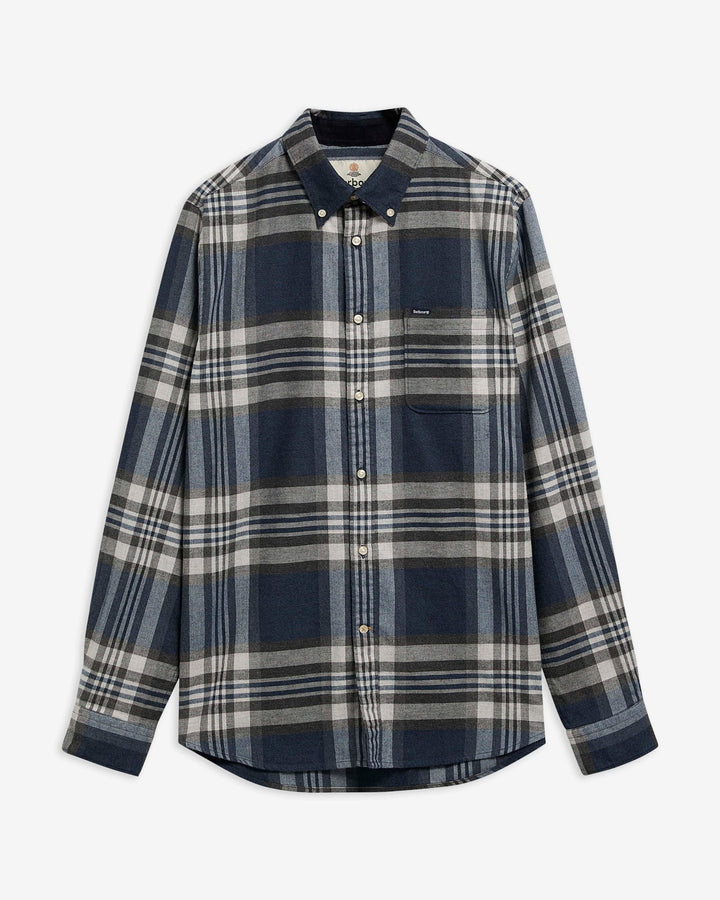 BARBOUR GREY MARL DOVEDALE TAILORED CHECK SHIRT
