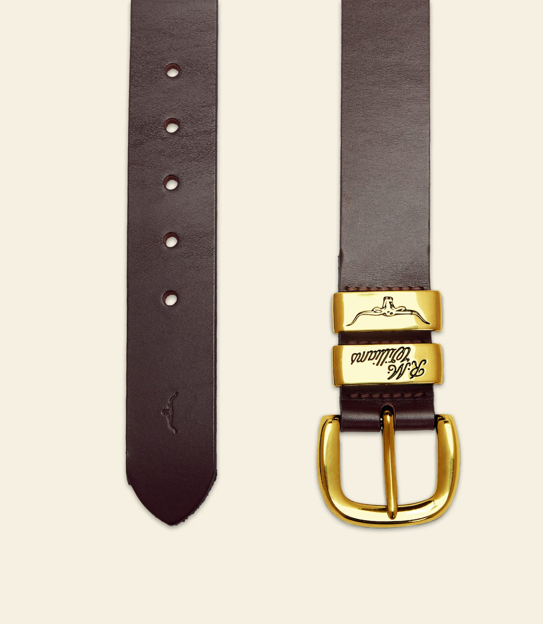 R.M WILLIAMS DARK BROWN DROVER BELT