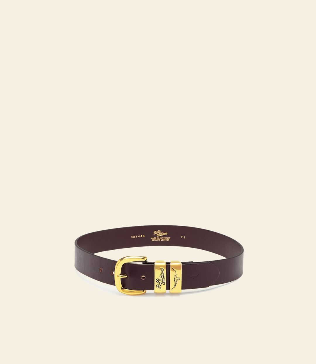 R.M WILLIAMS DARK BROWN DROVER BELT