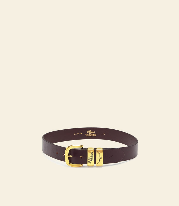 R.M WILLIAMS DARK BROWN DROVER BELT