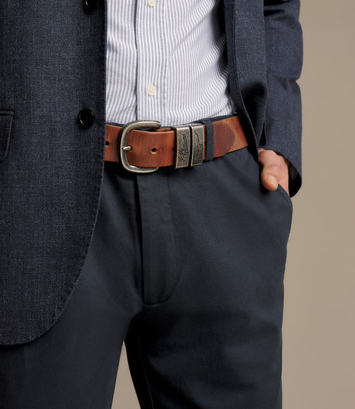 R.M WIILIAMS DROVER TAN LEATHER BELT