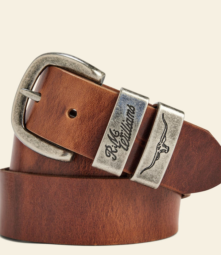 R.M WIILIAMS DROVER TAN LEATHER BELT
