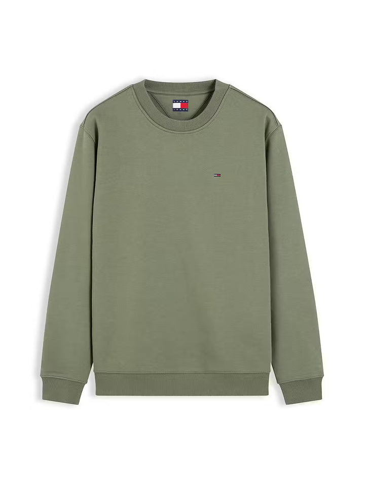 TOMMY JEANS  GREEN REGS FLAG CREW NECK SWEAT