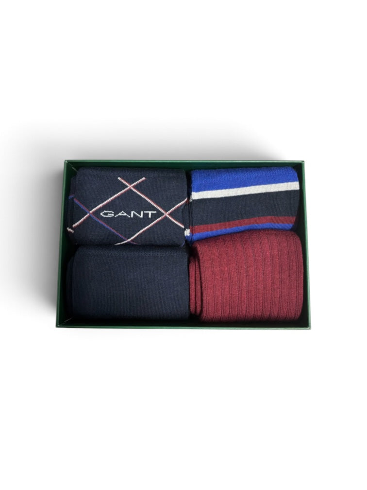 GANT 4 PACK NAVY MIX SOCKS
