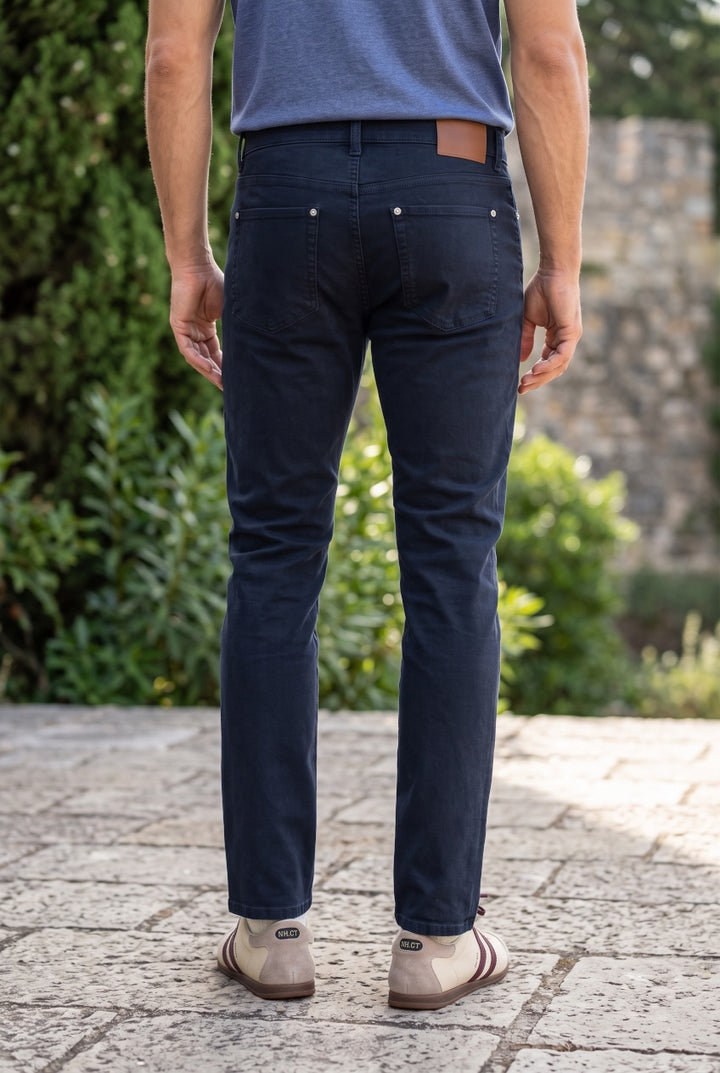 GANT SLIM COTTON LINEN NAVY JEANS