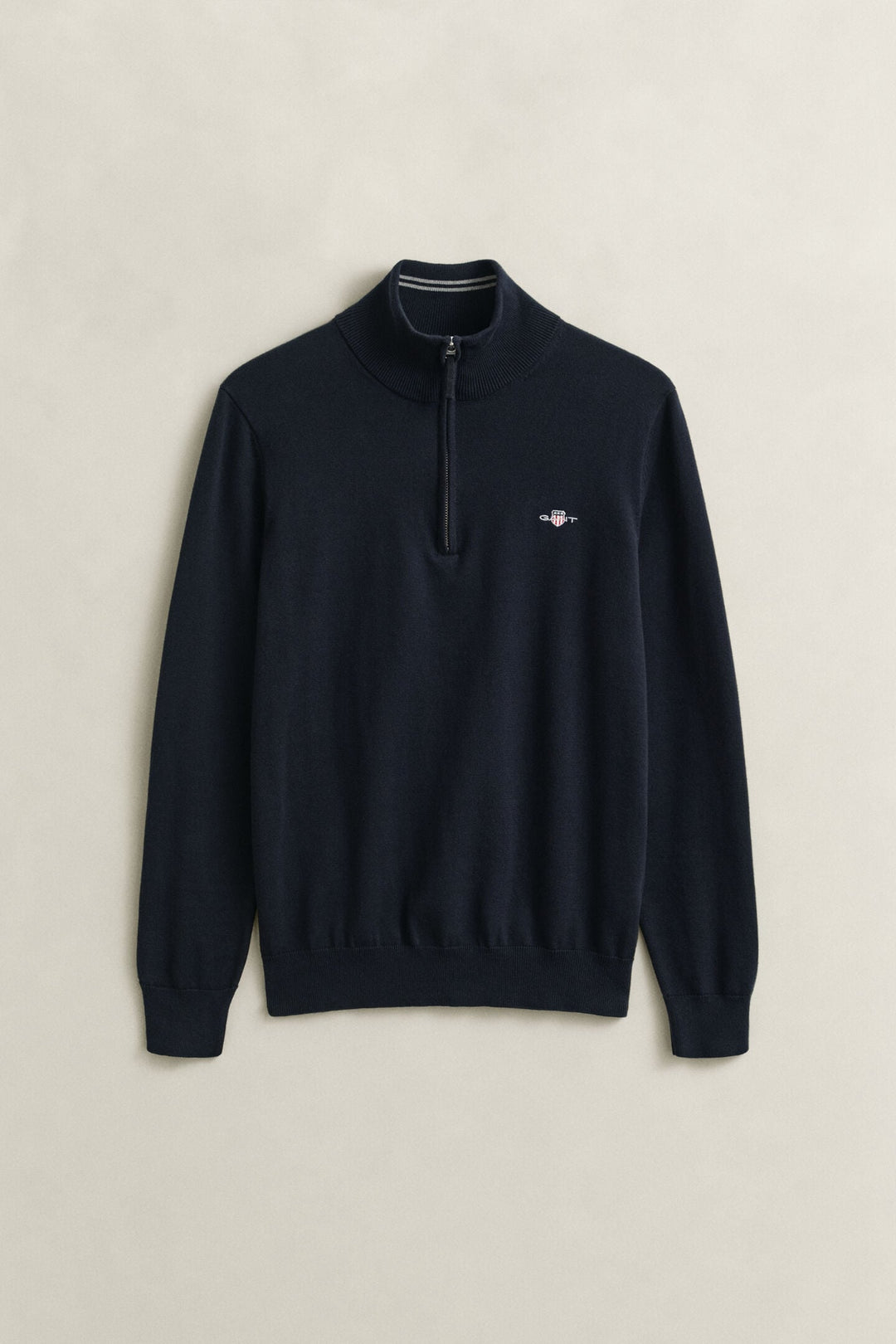 GANT NAVY COTTON 1/2 ZIP SWEATER