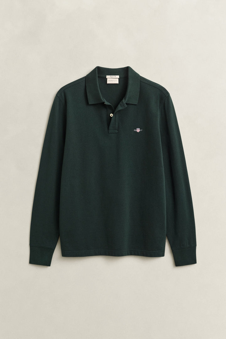 GANT TARTAN GREEN LS POLO SHIRT