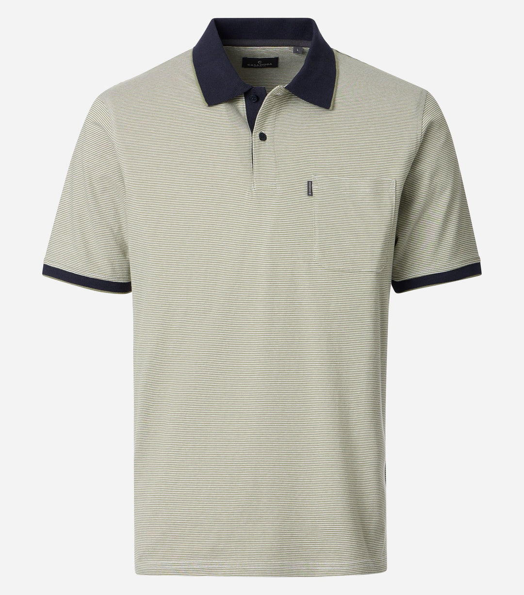 CASA MODA GREEN STRIPE POLO