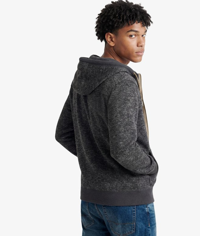 SUPERDRY GREY STORM FLEECE ZIPHOOD