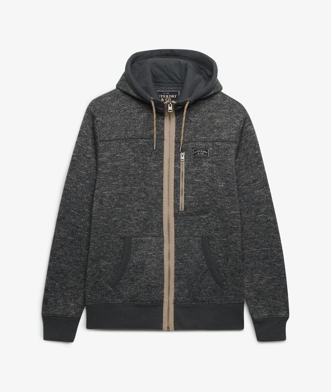 SUPERDRY GREY STORM FLEECE ZIPHOOD