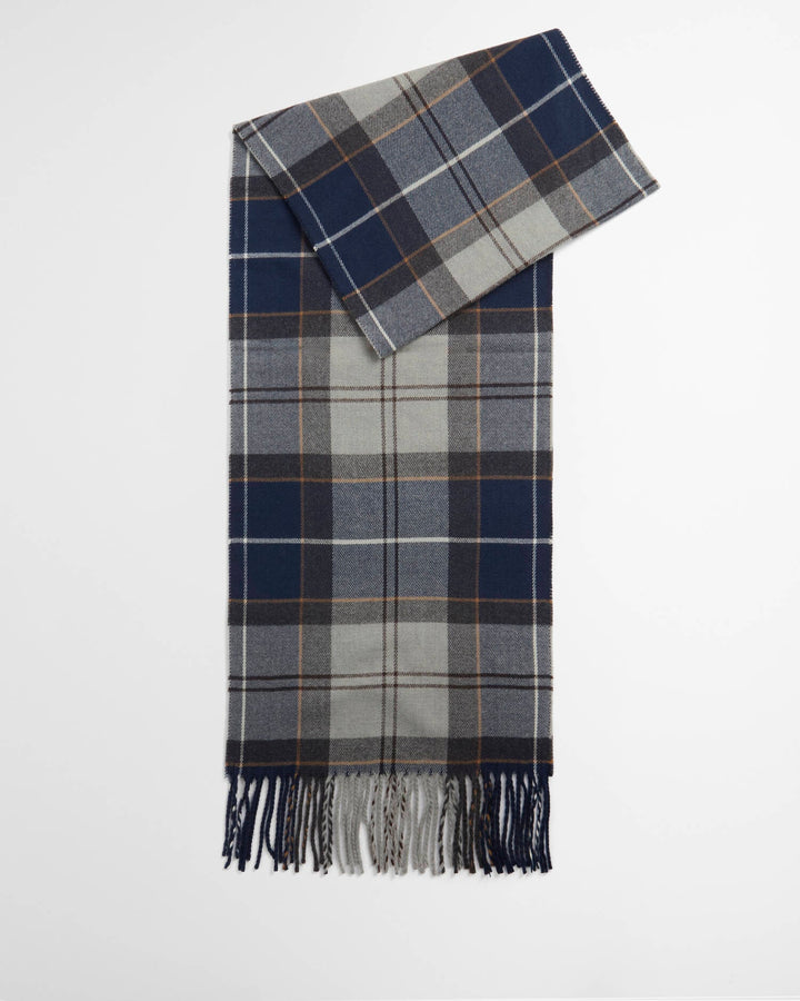 BARBOUR GREY/NAVY GALINGALE TARTAN SCARF