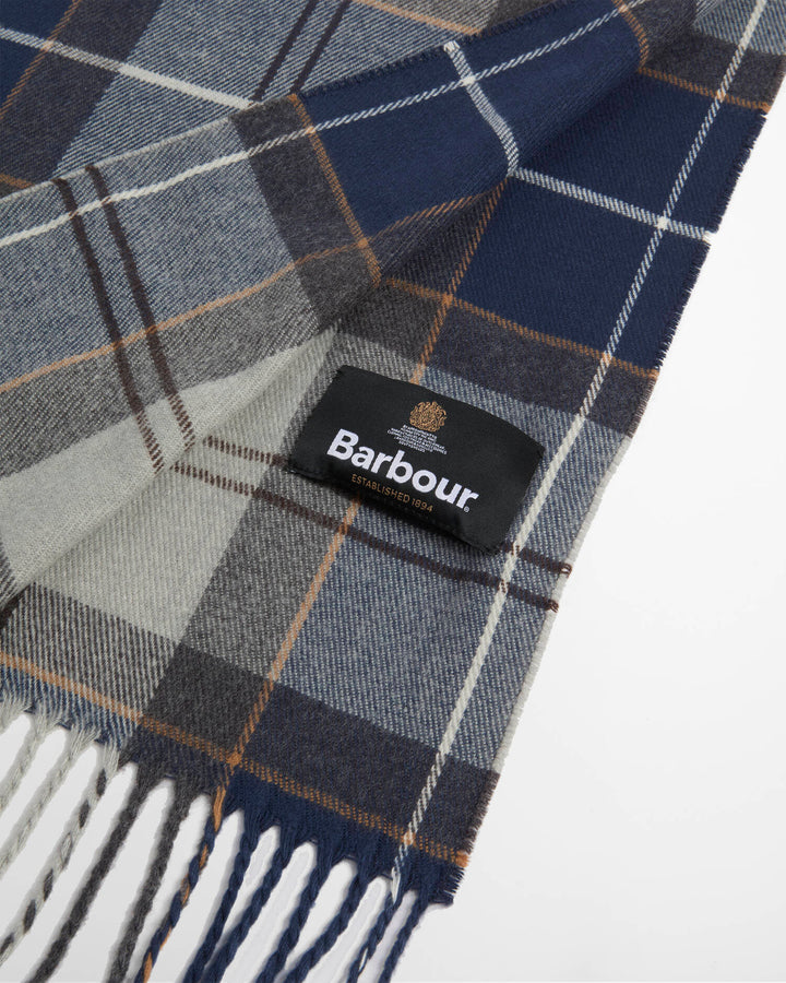 BARBOUR GREY/NAVY GALINGALE TARTAN SCARF