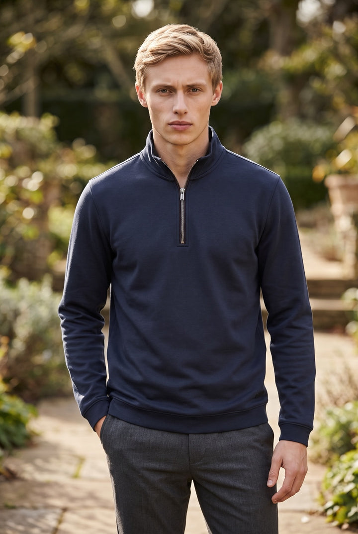 BARBOUR NAVY GUY 1/2 ZIP SWEATSHIRT