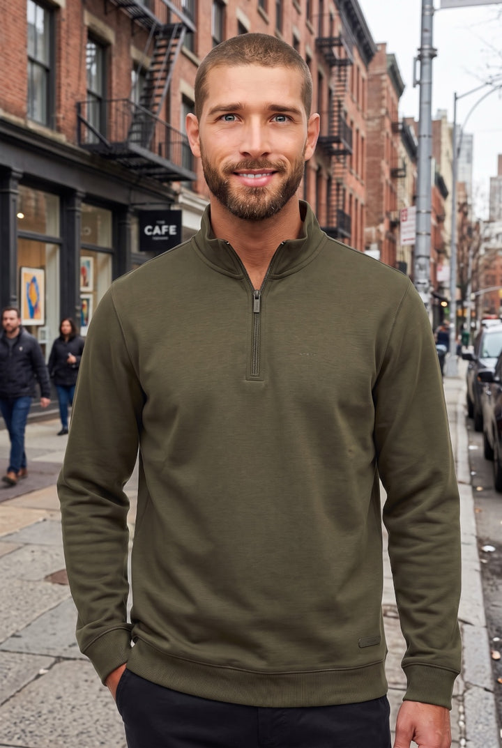 BARBOUR SAGE GUY 1/2 ZIP SWEATSHIRT