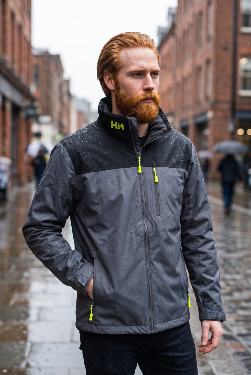 HELLY HANSEN BLACK CREW MIDLAYER WATERPROOF  JACKET