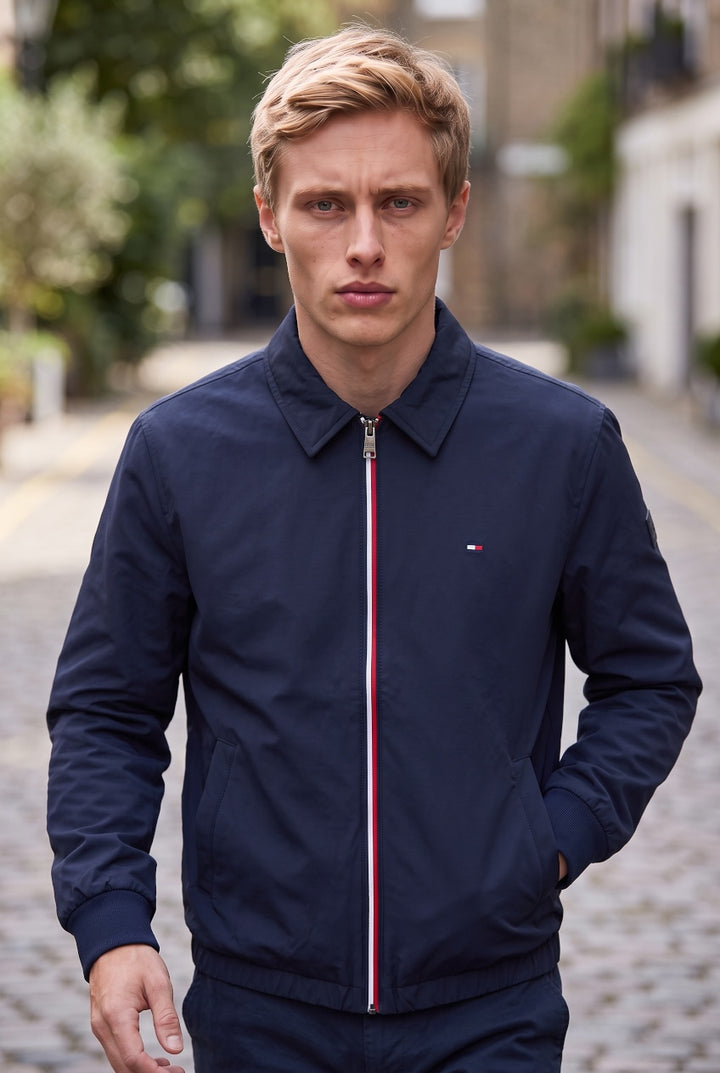 TOMMY HILFIGER NAVY MIX MEDIA REVERSIBLE JACKET