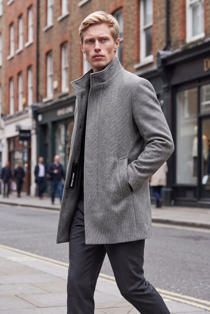 REMUS JACOB GRAPHITE WOOL COAT