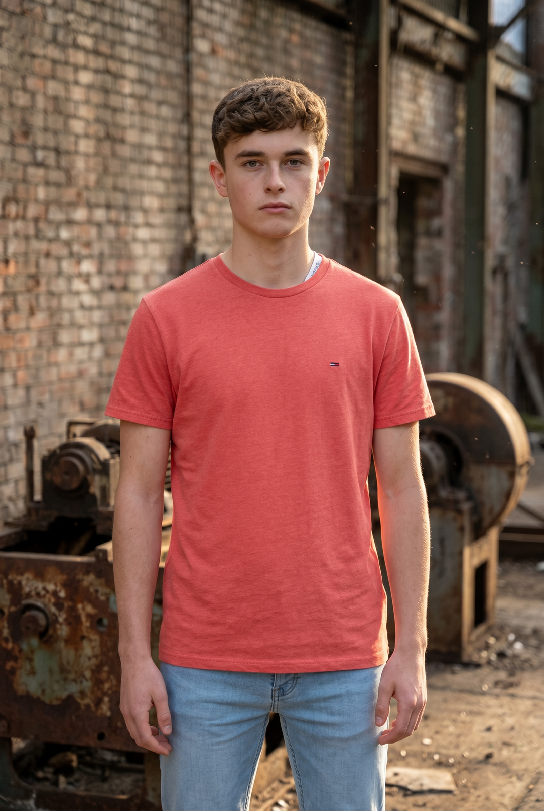 TOMMY JEANS RED JASPE TEE