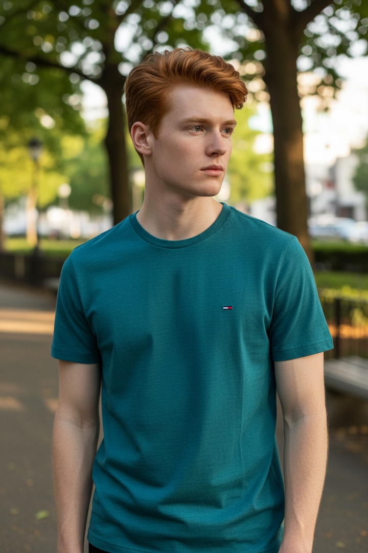 TOMMY JEANS JASPE TEAL TEE