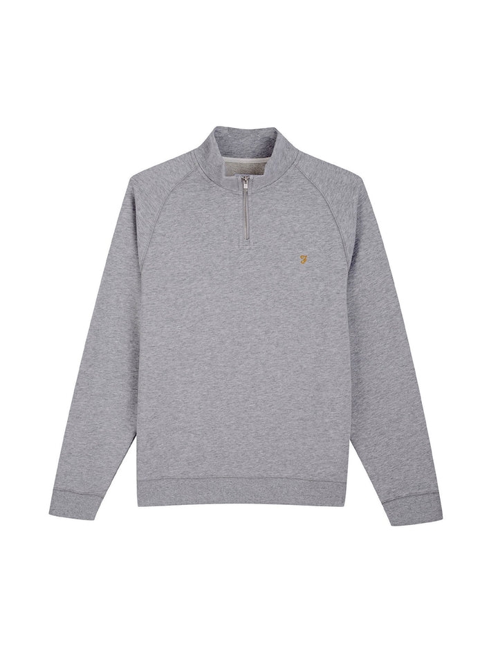 FARAH 1/4 ZIP GREY SWEAT