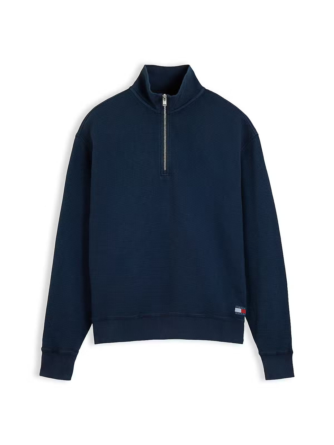 TOMMY JEANS 1/2 ZIPJM DARK BLUE RLX WASHED WAFFLE QZ