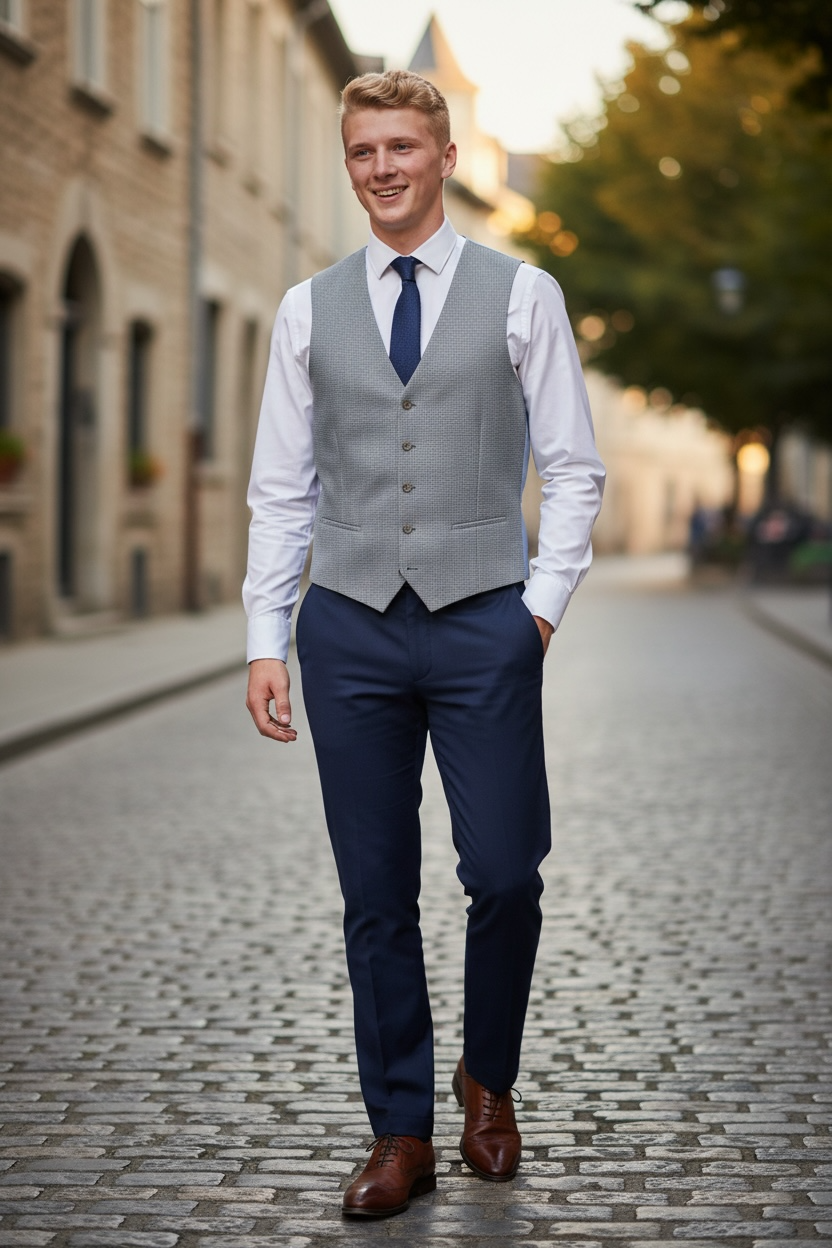 BENETTI LUCAS BLUE WAISTCOAT