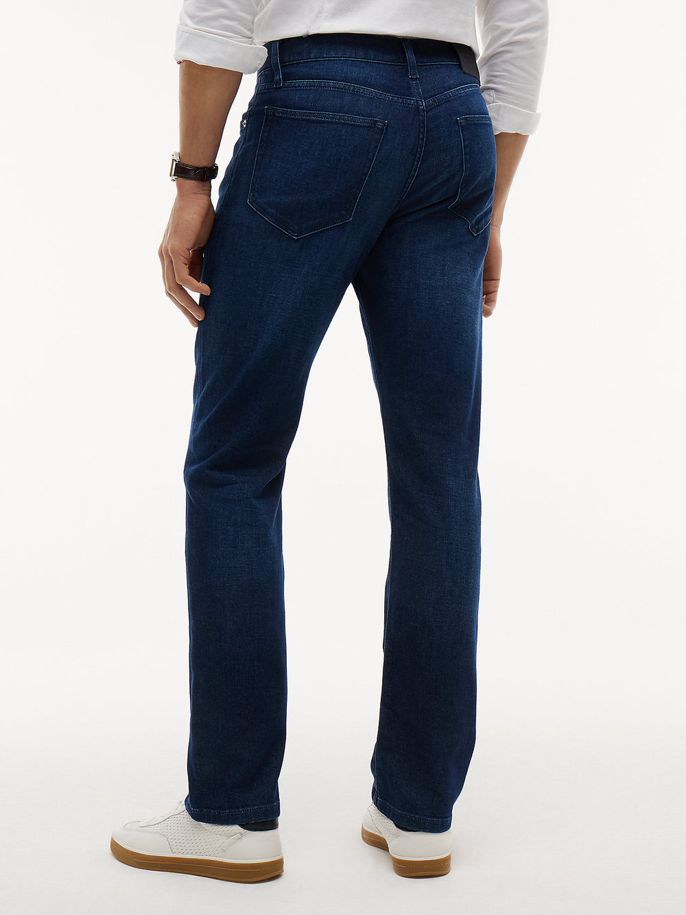 TOMMY HILFIGER jeans in dark blue denim, slim-straight fit with back pockets