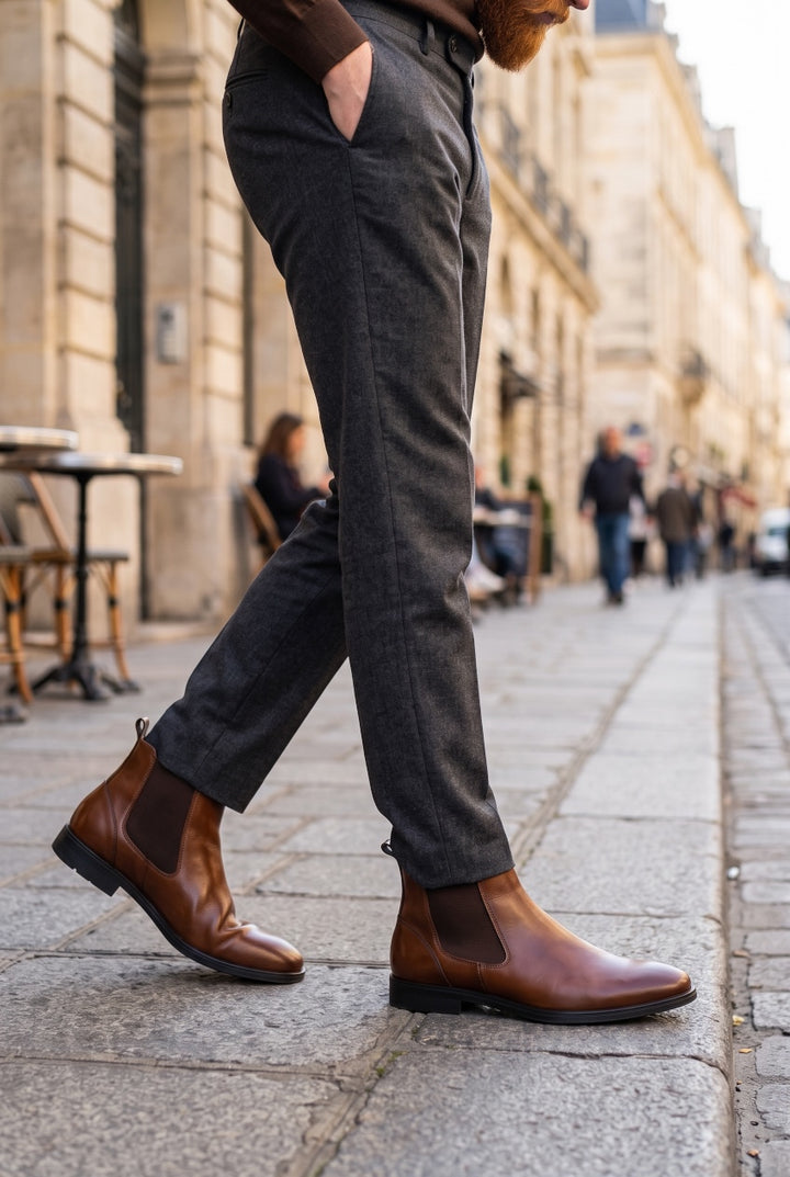 ECCO MELOURNE CAMEL SLIP ON BOOT