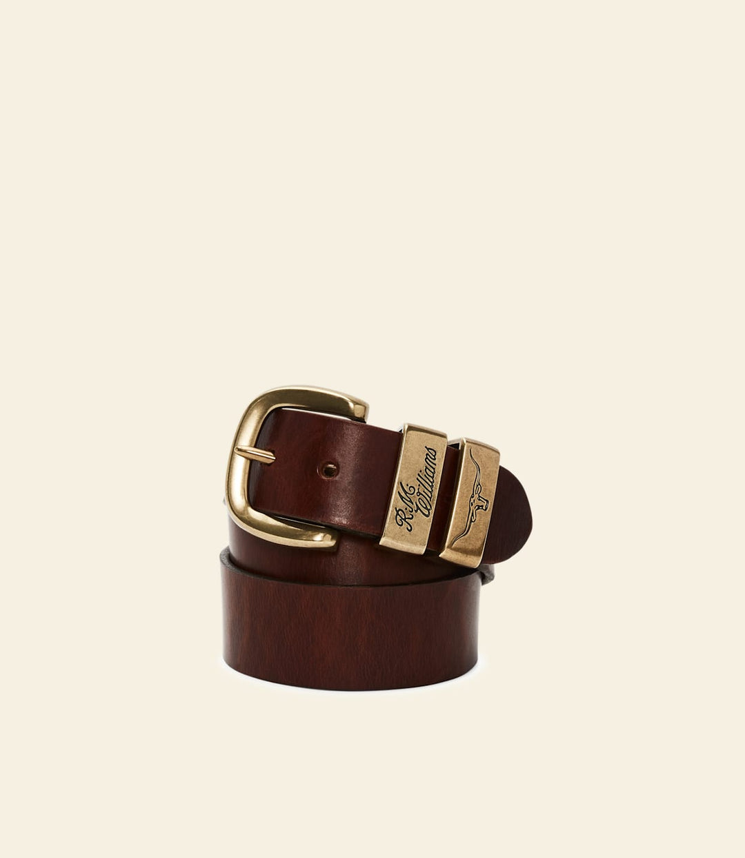 R.M. WILLIAMS MID BROWN  LEATHER BELT