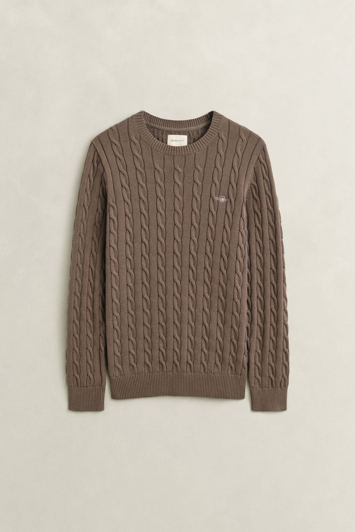 GANT MELANGE CLASSIC CABLE KNIT SWEAT