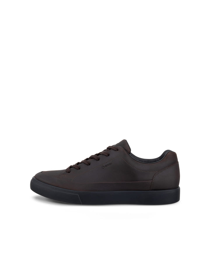 ECCO Soft 10 low-top lace-up sneaker, dark brown leather upper and cushioned sole