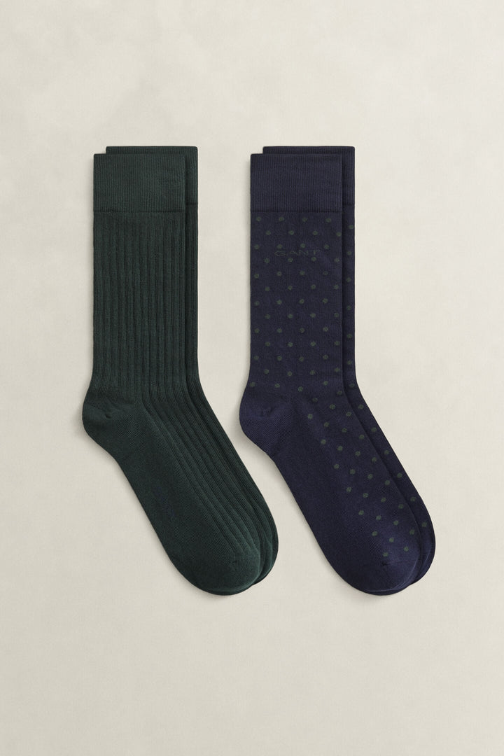 GANT 2 PACK NAVY DOT SOCKS