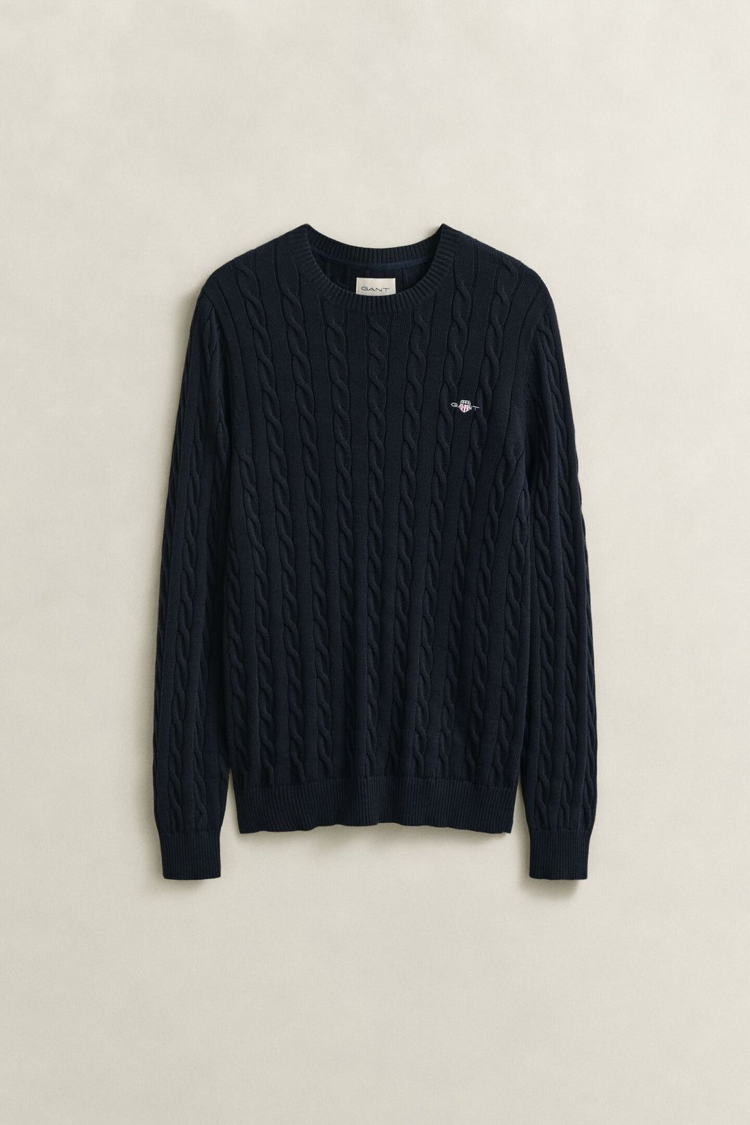 GANT NAVY CLASSIC CABLE KNIT SWEAT
