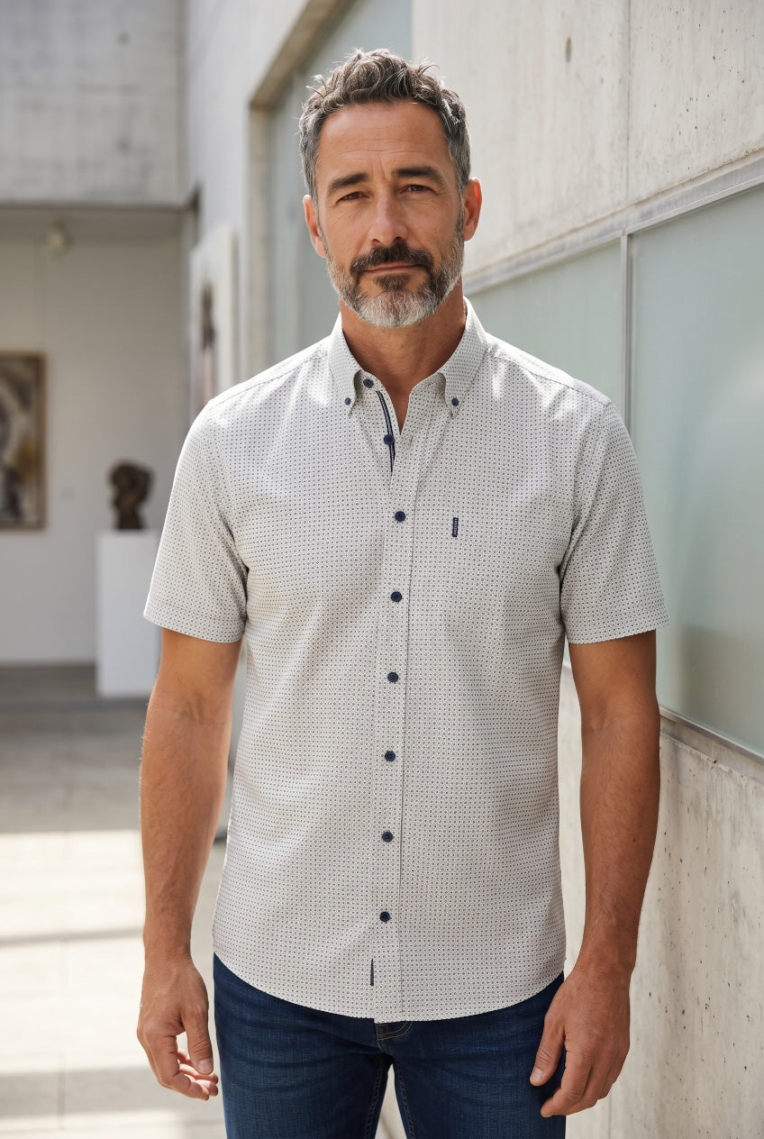 CASA MODA MINT PRINT SS SHIRT