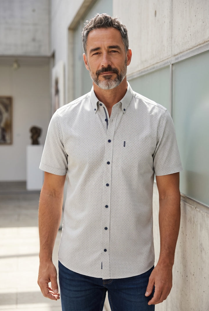 CASA MODA MINT PRINT SS SHIRT