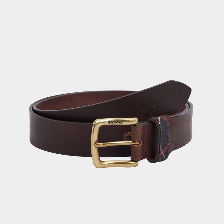 BARBOUR BROWN ESK LEATHER BELT