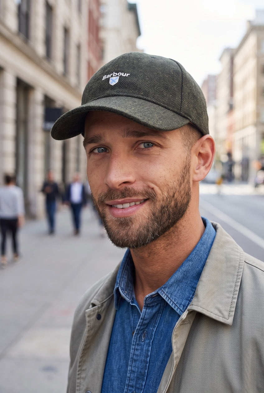 BARBOUR OLIVE BARLOW CAP