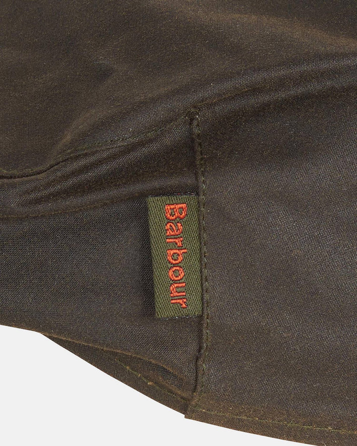 BARBOUR OLIVE CHEVIOT WAX FLAT CAP