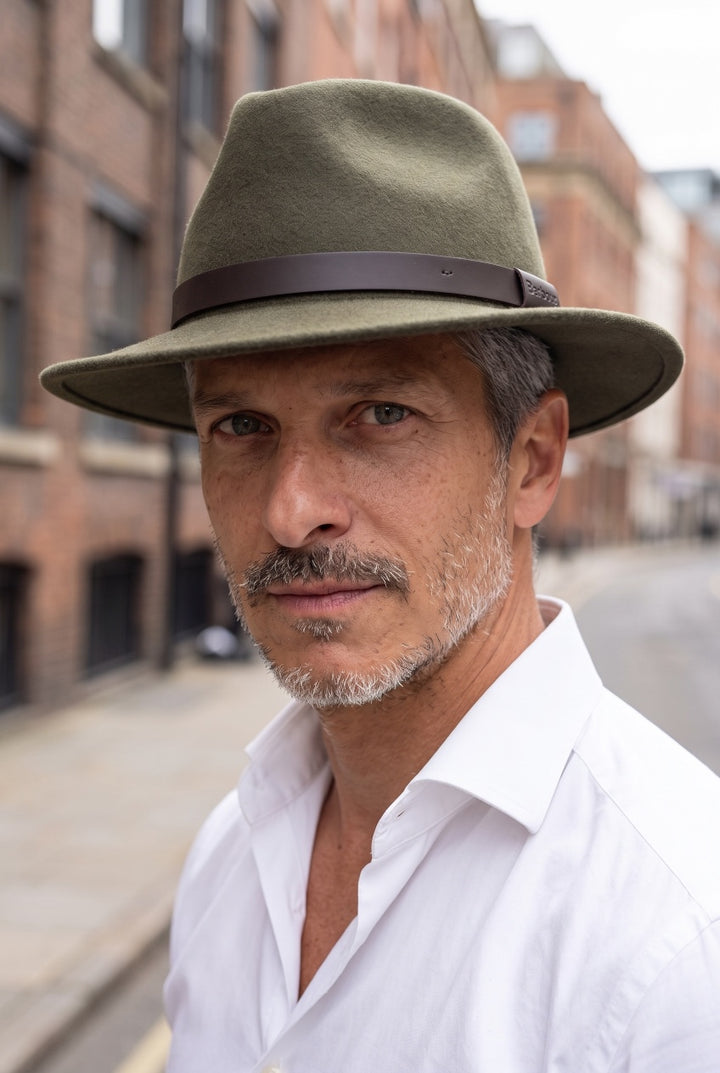 BARBOUR OLIVE CRUSHABLE BUSHMAN HAT
