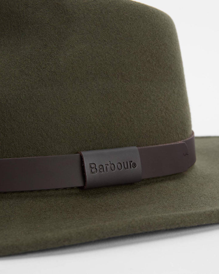 BARBOUR OLIVE CRUSHABLE BUSHMAN HAT