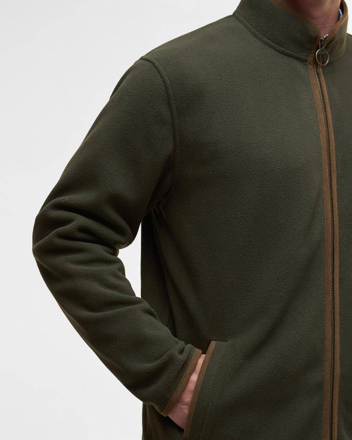BARBOUR OLIVE HARWOOD ZIP TRU FLEECE
