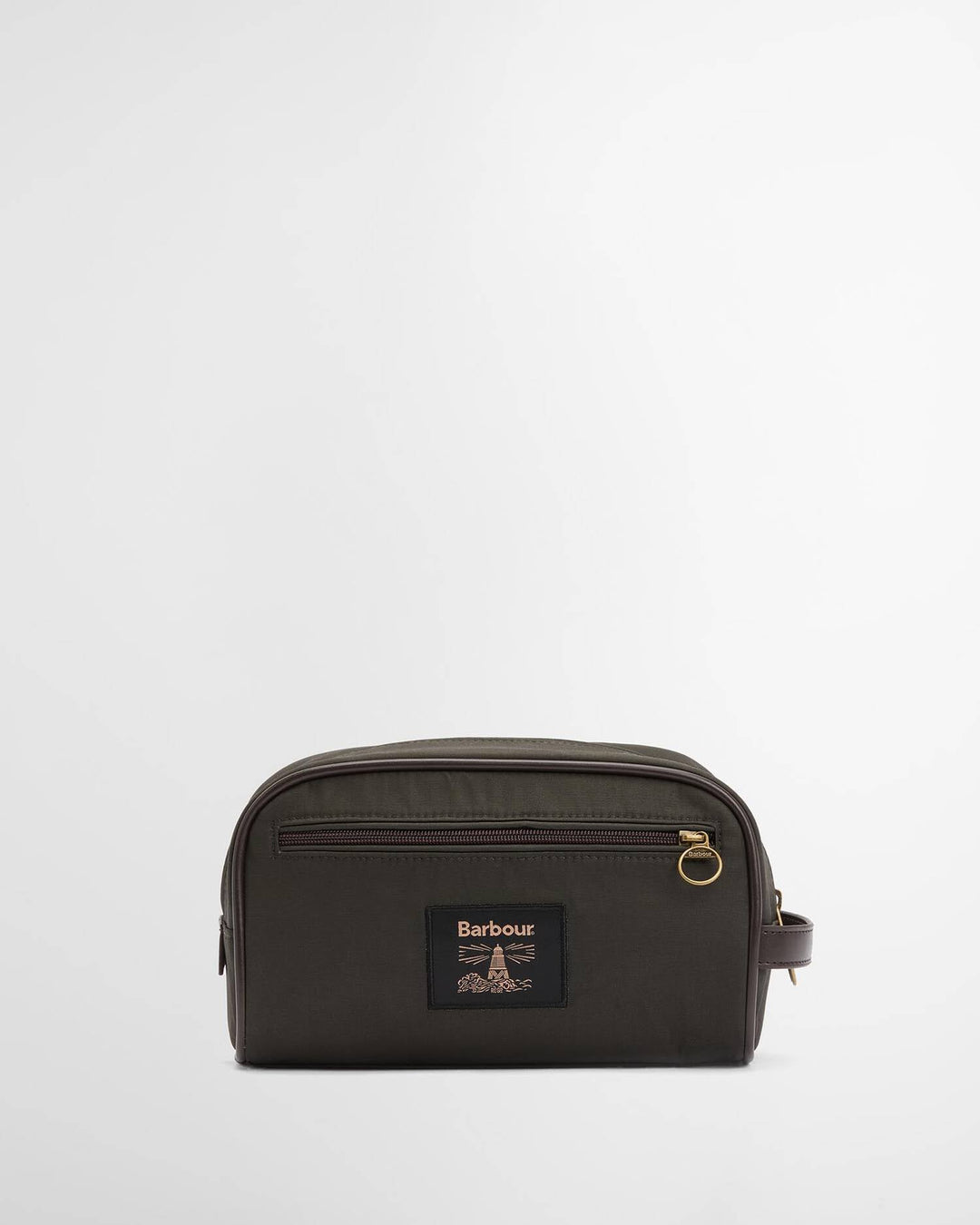 BARBOUR OLIVE WAX WASHBAG