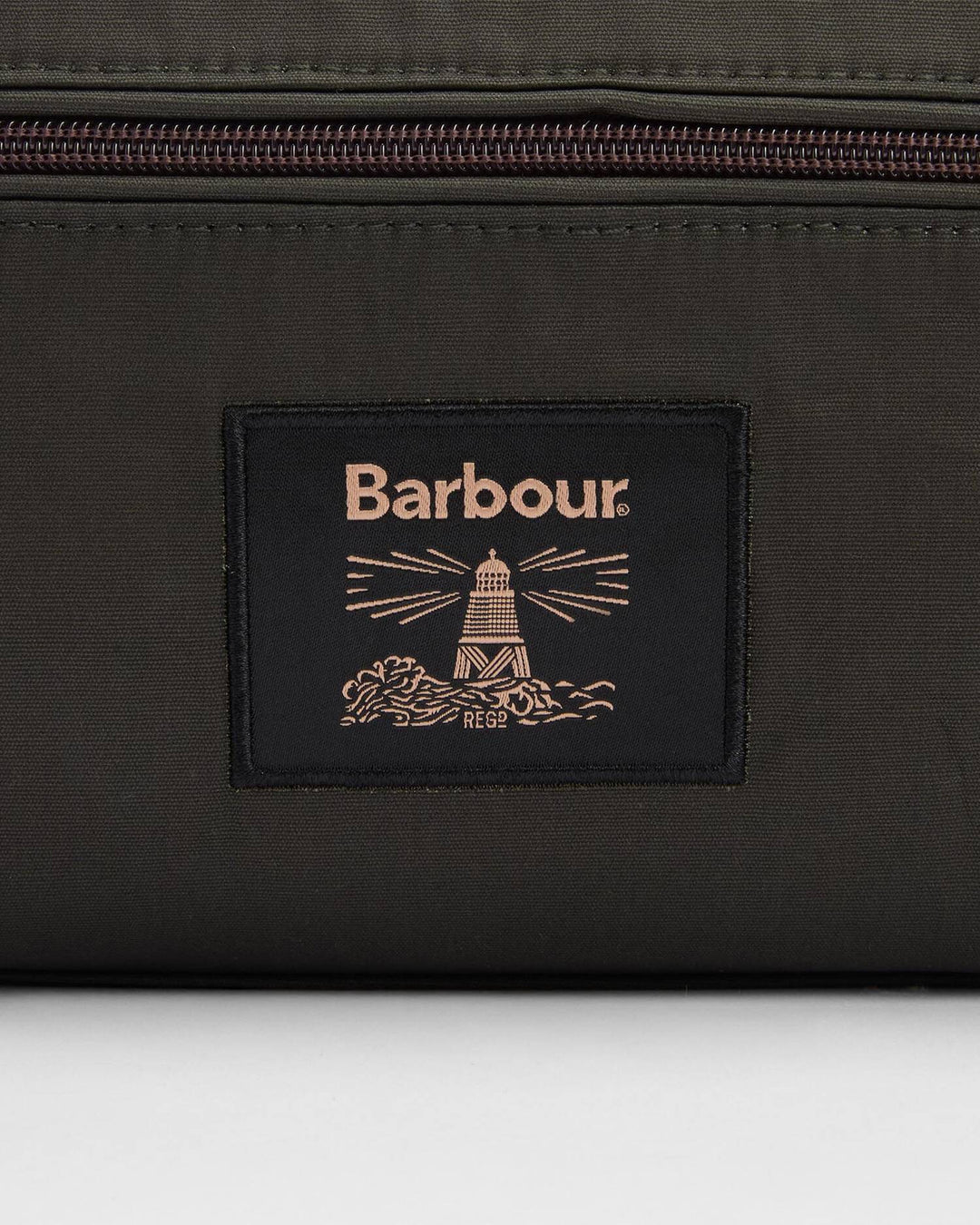 BARBOUR OLIVE WAX WASHBAG