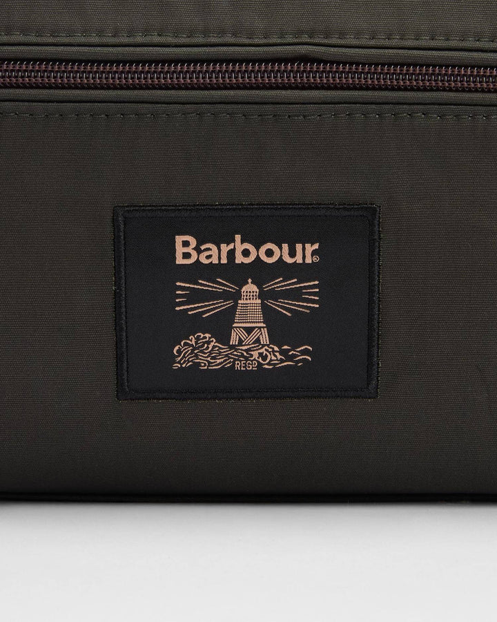 BARBOUR OLIVE WAX WASHBAG