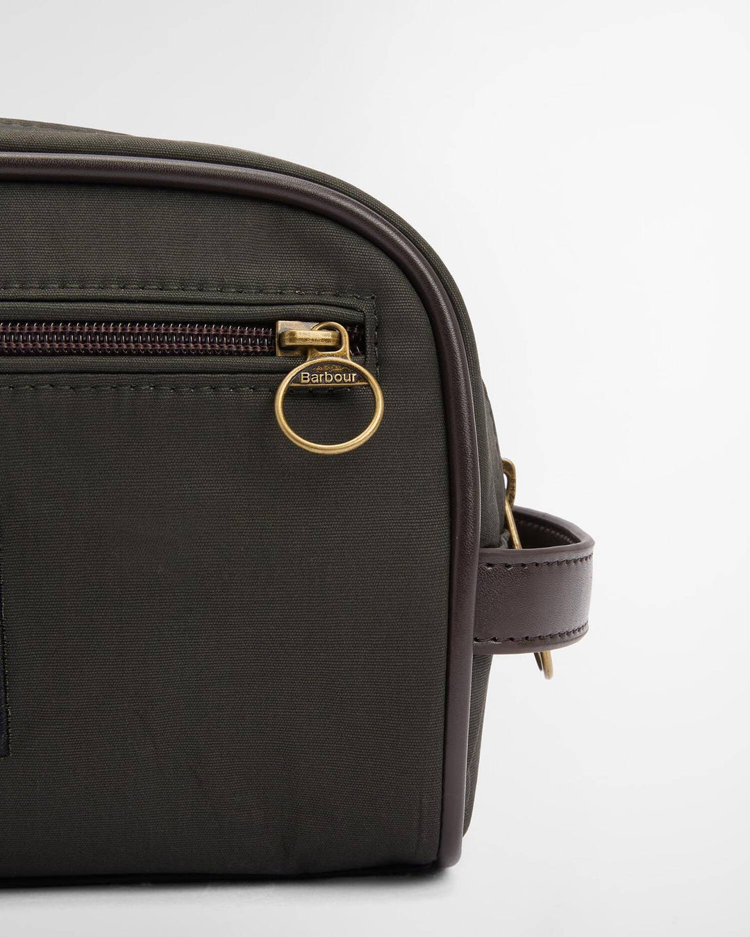 BARBOUR OLIVE WAX WASHBAG