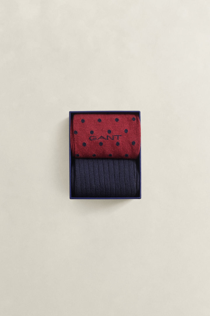GANT 2 PACK PLUM  DOT SOCKS