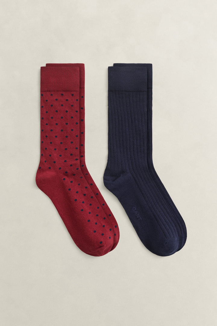 GANT 2 PACK PLUM  DOT SOCKS