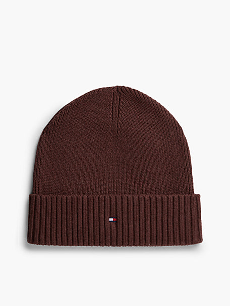 TOMMY HILFIGER  FLAG PIMA WINE COTTON BEANIE