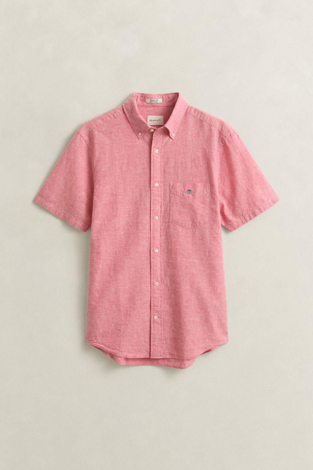 GANT REG COTTON LINEN SALMON  SS SHIRT